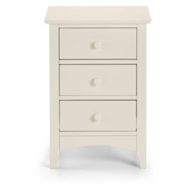Julian Bowen Cameo 3 Drawer Bedside Chest Stone White