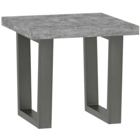 Brooklyn Square Lamp Table - Stone Effect