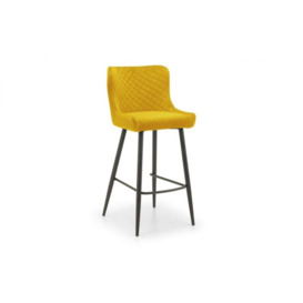 Julian Bowen Luxe Velvet Bar Stool - Mustard