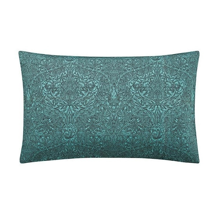 Morris and Co Honeysuckle and Tulip Standard Pillowcases Mulberry and Teal