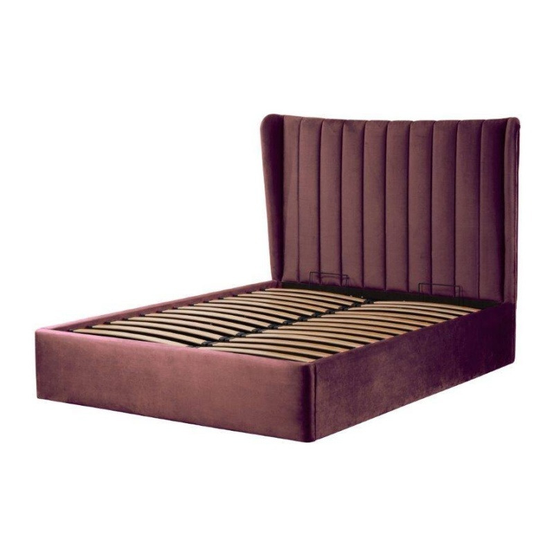 Tempur Hampton Ottoman Bed - Super King - Blush, Velvet - Pink