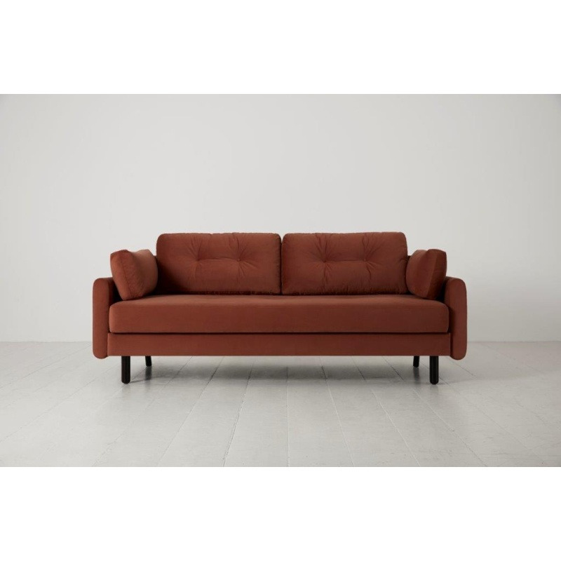 Swyft Model 04 Double Sofa Bed - Velvet Brick, Faux Leather
