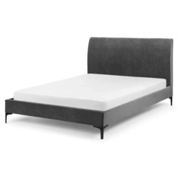 Julian Bowen Sanderson Diamond Quilted Velvet Bed - 150cm King - thumbnail 3