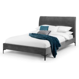 Julian Bowen Sanderson Diamond Quilted Velvet Bed - 150cm King - thumbnail 2