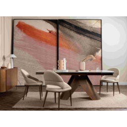Davos 180-260cm Extending Dining Table - Brushed Bronze/White Marble
