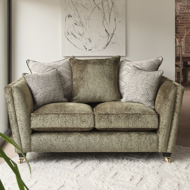 Parker Knoll Harlow 2 Seater Pillow Back Fabric Sofa - Fabric Grade C - image 1