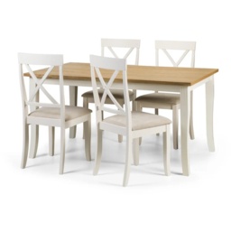 Julian Bowen Davenport Dining Table - Oak/White - thumbnail 6