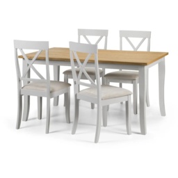 Julian Bowen Davenport Dining Table - Oak/White - thumbnail 3