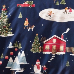 Catherine Lansfield Christmas Ski Village Duvet Set - Blue - King - thumbnail 4