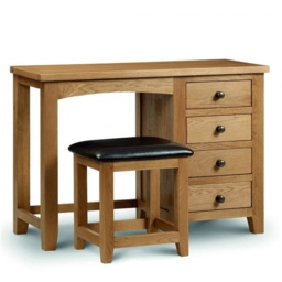Julian Bowen Marlborough Oak Single Pedestal Dressing Table - thumbnail 1