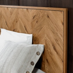 Vaughan Chevron Oak Panel Bed Frame - King - thumbnail 4