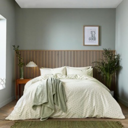 Helena Springfield Calico and Chalk Leaf Sprig Duvet Set - Green - Single - thumbnail 1