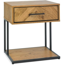 Vaughan Chevron Oak Nightstand - thumbnail 2