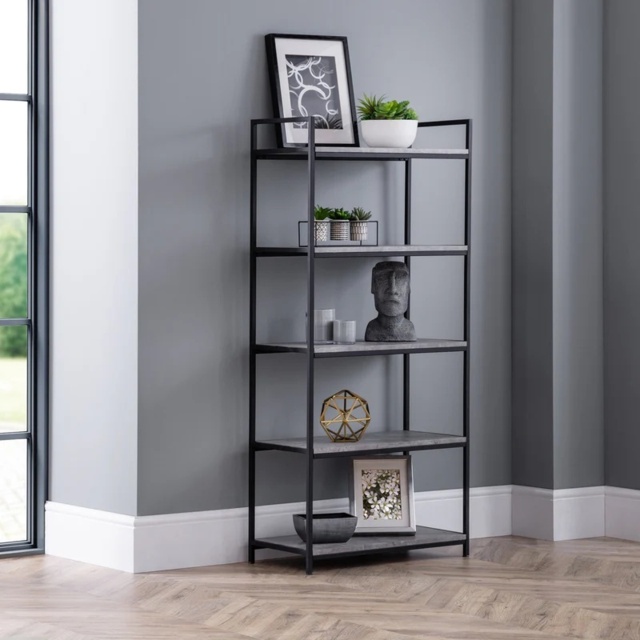 Julian Bowen Staten Tall Concrete Bookcase - image 1