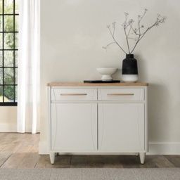 Delta Scandi Oak and Soft Grey Narrow Sideboard - thumbnail 1