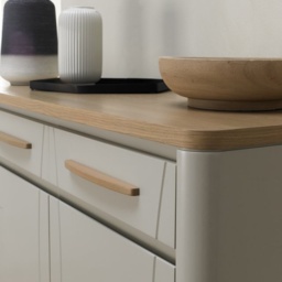 Delta Scandi Oak and Soft Grey Narrow Sideboard - thumbnail 2