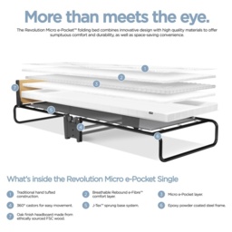 Jay-Be Revolution Folding Bed With Micro e-Pocket Sprung Mattress - Single - thumbnail 3