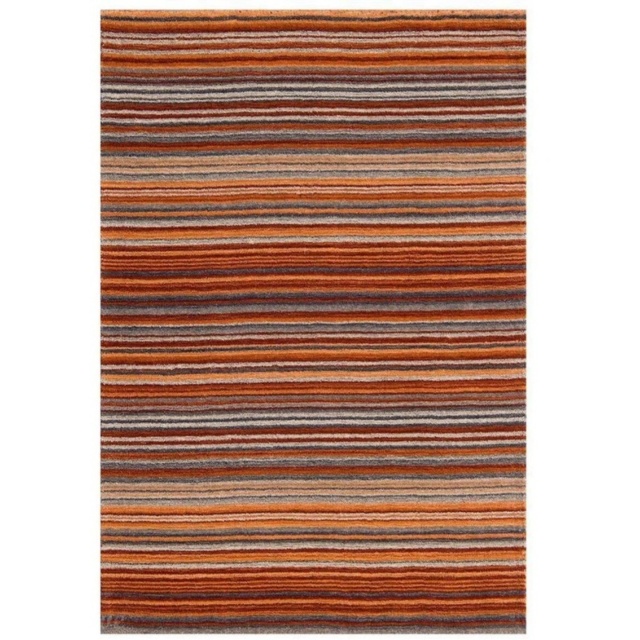 Melrose Carter Striped Wool Rug - Rust - 80cm x 150cm - image 1