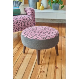 Orla Kiely Roundwood Stool - House Plain and Pattern Fabric