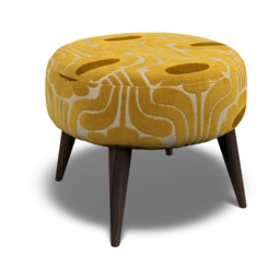 Orla Kiely Roundwood Stool - House Plain and Pattern Fabric - thumbnail 2