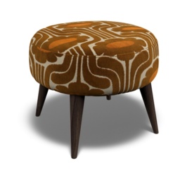 Orla Kiely Roundwood Stool - House Plain and Pattern Fabric - thumbnail 4