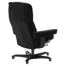 Stressless Mayfair Medium Office Chair in Paloma Black Leather with Black Wood Base - thumbnail 4