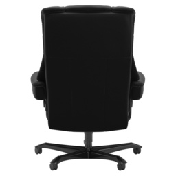Stressless Mayfair Medium Office Chair in Paloma Black Leather with Black Wood Base - thumbnail 3