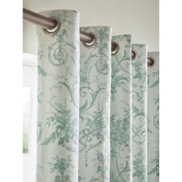 Laura Ashley Tuileries Blackout Lined Eyelet Curtains - Dark Sage - W 64 x D 72 - thumbnail 2