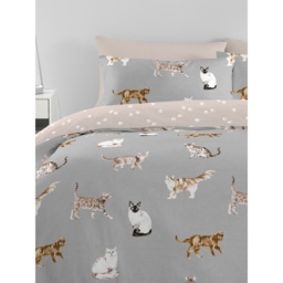 Fusion Cats Duvet Set - Grey - Single - thumbnail 2