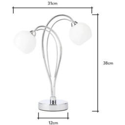 BHS Soni Table Lamp - Chrome/Opal - thumbnail 2