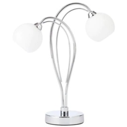 BHS Soni Table Lamp - Chrome/Opal