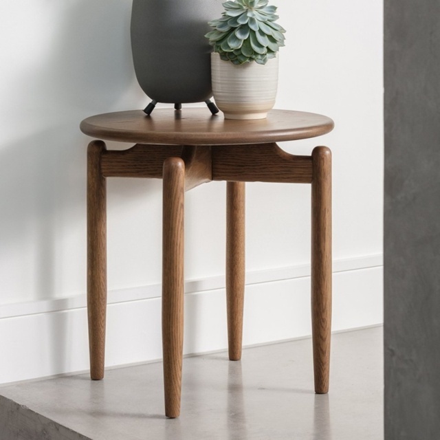 G Plan Marlow Round Lamp Table - Walnut - image 1