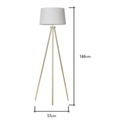 BHS Tristan Floor Lamp - Brass - thumbnail 2