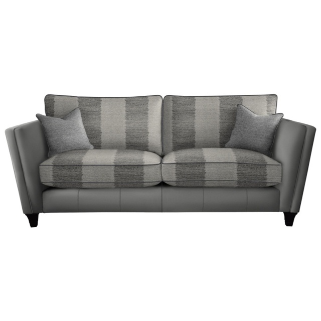 Parker Knoll Harlow Grand Formal Back Leather/Fabric Sofa - Leather/Fabric Mix - image 1