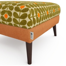Orla Kiely Flynn Footstool - House Plain and Pattern Fabric - thumbnail 2