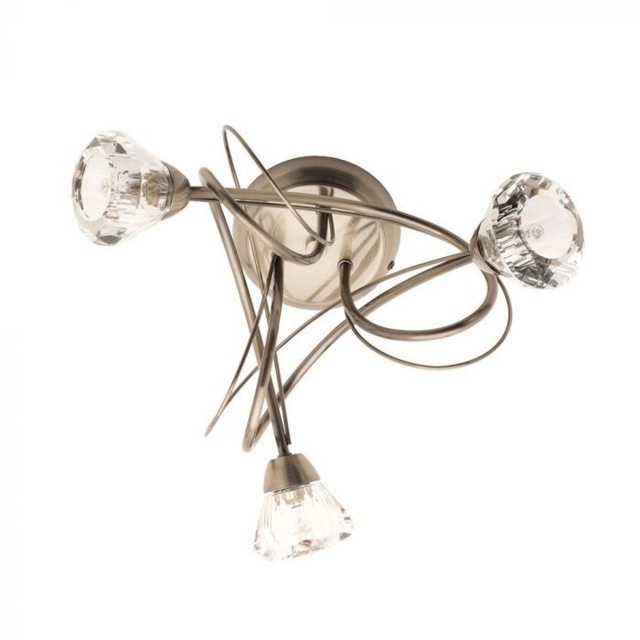BHS Marianne 3 Light Ceiling Light - Antique Brass/Clear - image 1