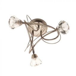 BHS Marianne 3 Light Ceiling Light - Antique Brass/Clear - thumbnail 1
