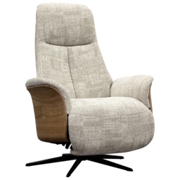 G Plan Halburg Manual Recliner Chair - Fabric Grade C - Light Wood - Polished Base - thumbnail 2
