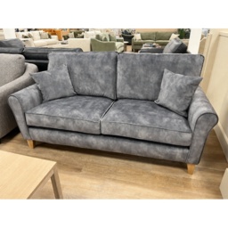 Alstons Paulina 3 Seater Sofa in Armour Jewel Velvet Plain Fabric With Light Feet and Scatter Cushions - thumbnail 2