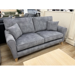 Alstons Paulina 3 Seater Sofa in Armour Jewel Velvet Plain Fabric With Light Feet and Scatter Cushions - thumbnail 3