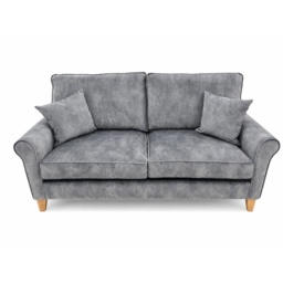 Alstons Paulina 3 Seater Sofa in Armour Jewel Velvet Plain Fabric With Light Feet and Scatter Cushions - thumbnail 1
