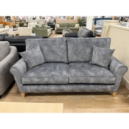 Alstons Paulina 3 Seater Sofa in Armour Jewel Velvet Plain Fabric With Light Feet and Scatter Cushions - thumbnail 4
