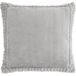 Catherine Lansfield Velvet and Fur Cushion Silver Grey - thumbnail 2