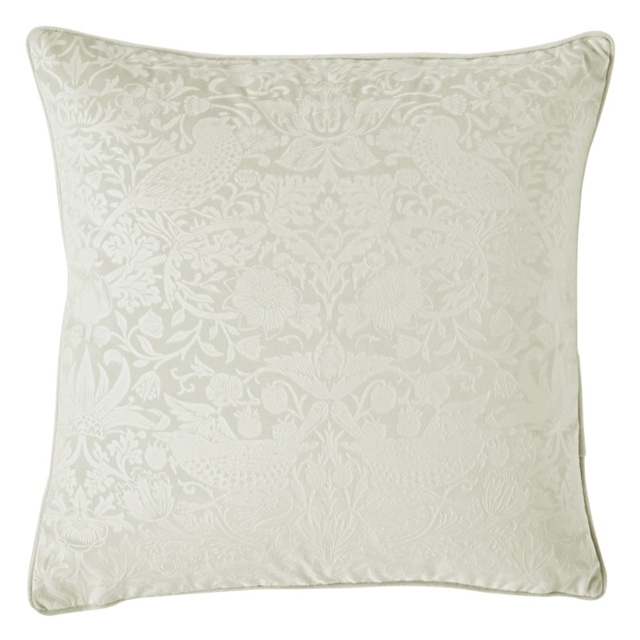 William Morris At Home Strawberry Thief Embossed Cushion 50cm - Oyster - image 1