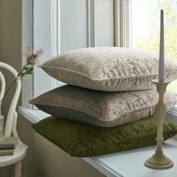 William Morris At Home Strawberry Thief Embossed Cushion 50cm - Oyster - thumbnail 2