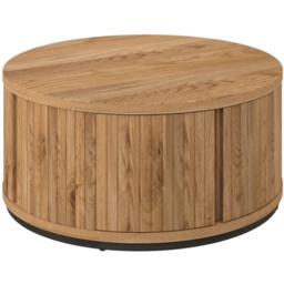 Kingston Rustic Oak Round Coffee Table - thumbnail 2