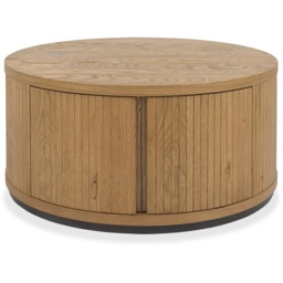 Kingston Rustic Oak Round Coffee Table - thumbnail 3