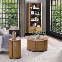 Kingston Rustic Oak Round Coffee Table - thumbnail 5