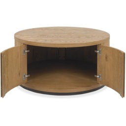 Kingston Rustic Oak Round Coffee Table - thumbnail 4