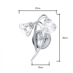 BHS Marianne Wall Light - Chrome/Clear - thumbnail 4